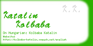 katalin kolbaba business card